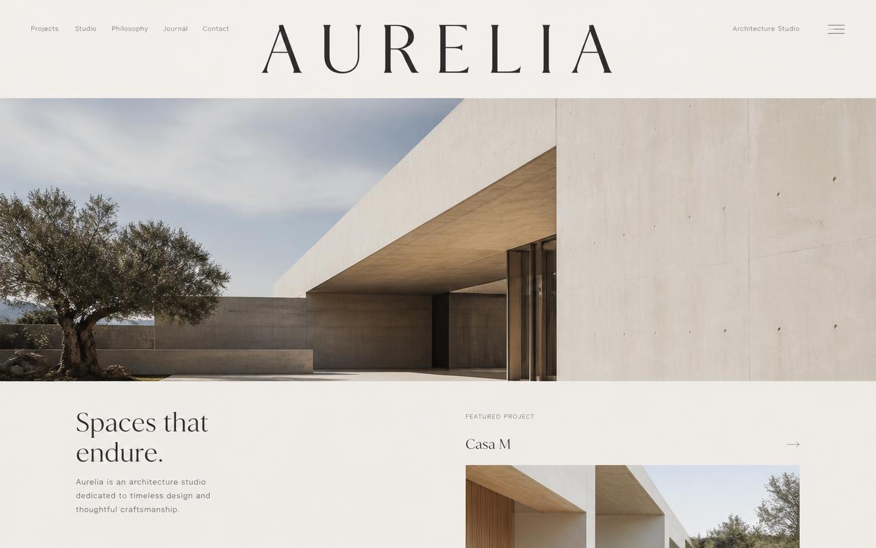 Website-Projekt: Aurelia Architecture — Concept Design
