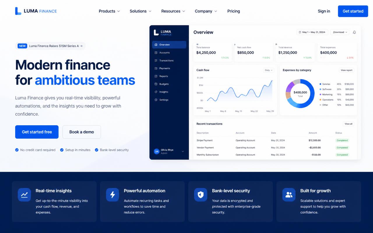 Website-Projekt: Luma Finance — Concept Design